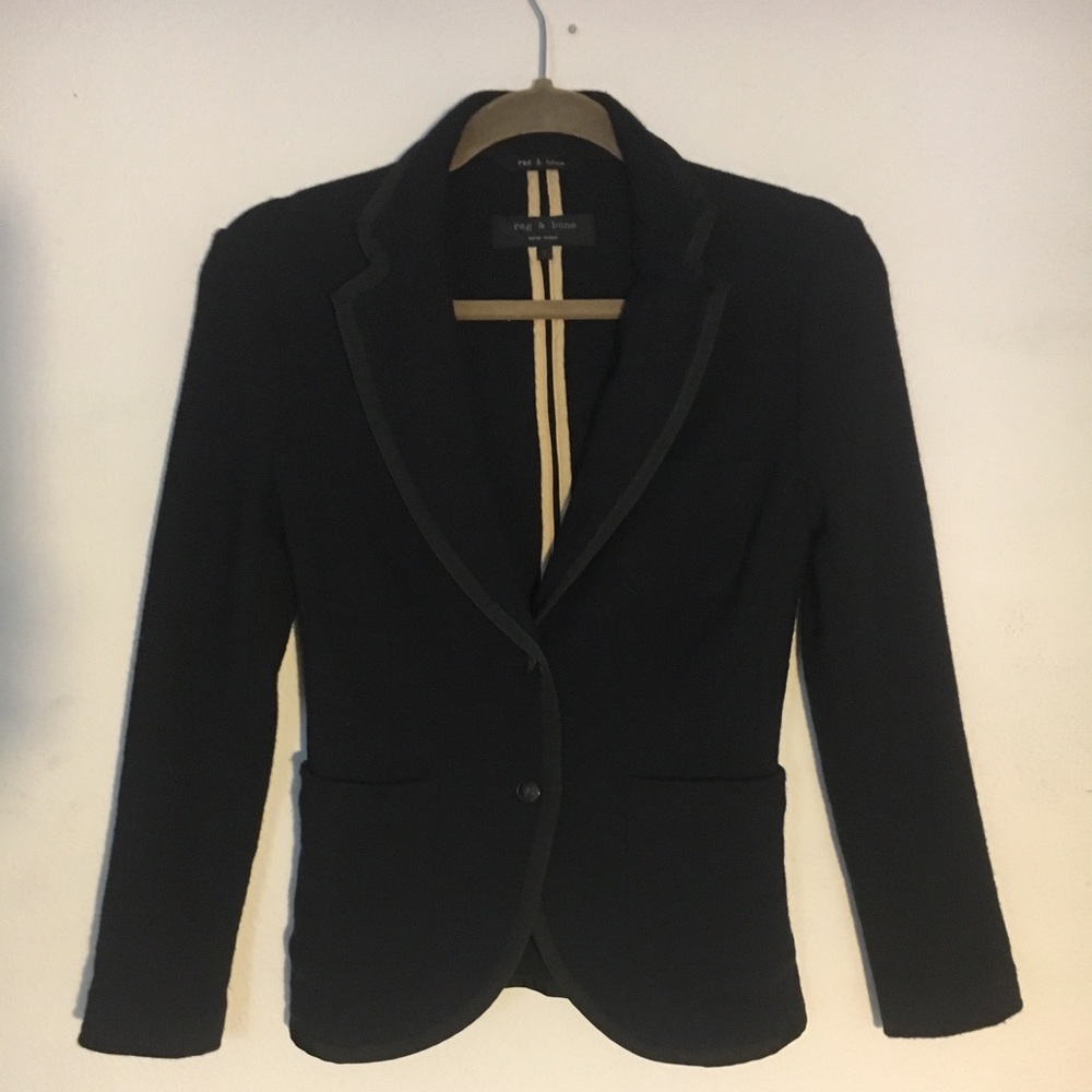 rag & bone classic navy blue blazer